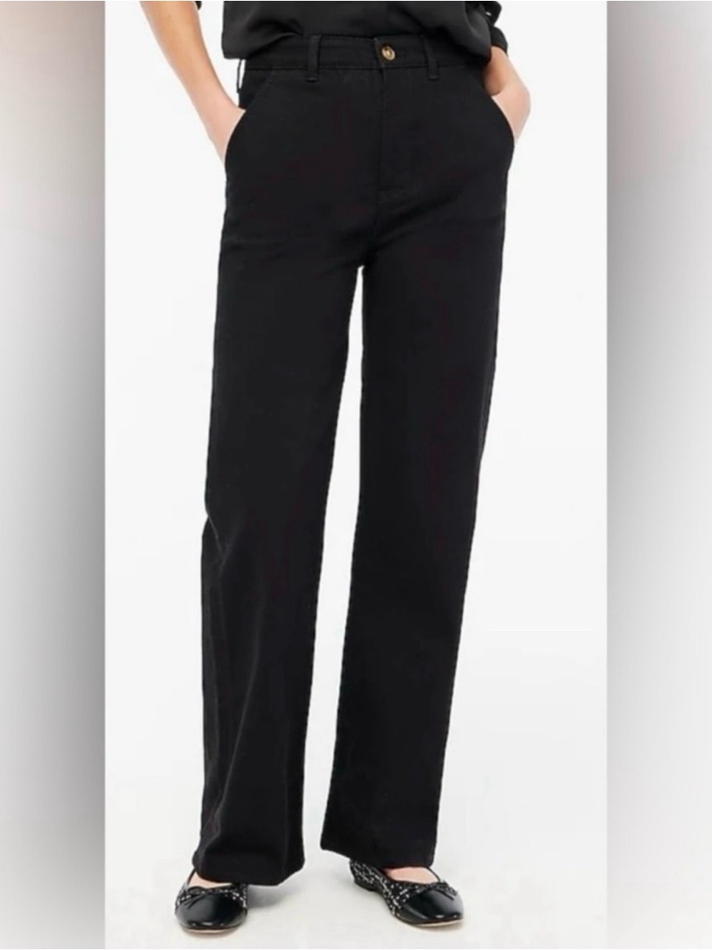 J. Crew Factory High-rise black trouser jean in all-day stretch